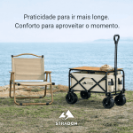 Cadeira Dobrável de Camping Estilo Kermit Madeira e Aço Portátil para Praia Pesca Piquenique - Image 6