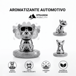 Aromatizador Automotivo Bulldog Prata Luxo Difusor Decorativo Perfume Painel Carro - Image 2