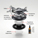 Aromatizante Automotivo Solar Avião Hélice Giratória Perfume para Carro Difusor Decorativo - Image 5