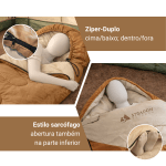 Saco de Dormir Solteiro para Camping Viagem Confortavel Termico Leve Ar Livre 1,7KG 0-5 C Cobertor 1 pessoa - Image 7
