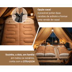 Saco de Dormir Solteiro para Camping Viagem Confortavel Termico Leve Ar Livre 1,7KG 0-5 C Cobertor 1 pessoa - Image 9