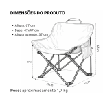 Cadeira Dobrável Portátil para Camping Pesca Praia Piquenique Reforçada - Image 8