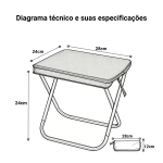 Mini Cadeira Dobrável Portátil Resistente para Camping Pesca Praia Viagem Banquinho Outdoor - Image 8